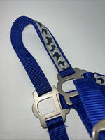 New Tough 1 Blue Nylon Satin Hardware Full Horse Halter #50-2031 3C-13