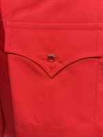 New Men’s ELY Cattleman Red Simple Short Sleeve Pearl Snap 17 XL J-22