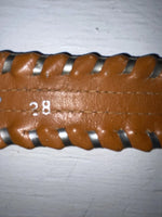 New Brown Genuine Leather Circle Y Weaved 28” Belt #8398 JJ-124