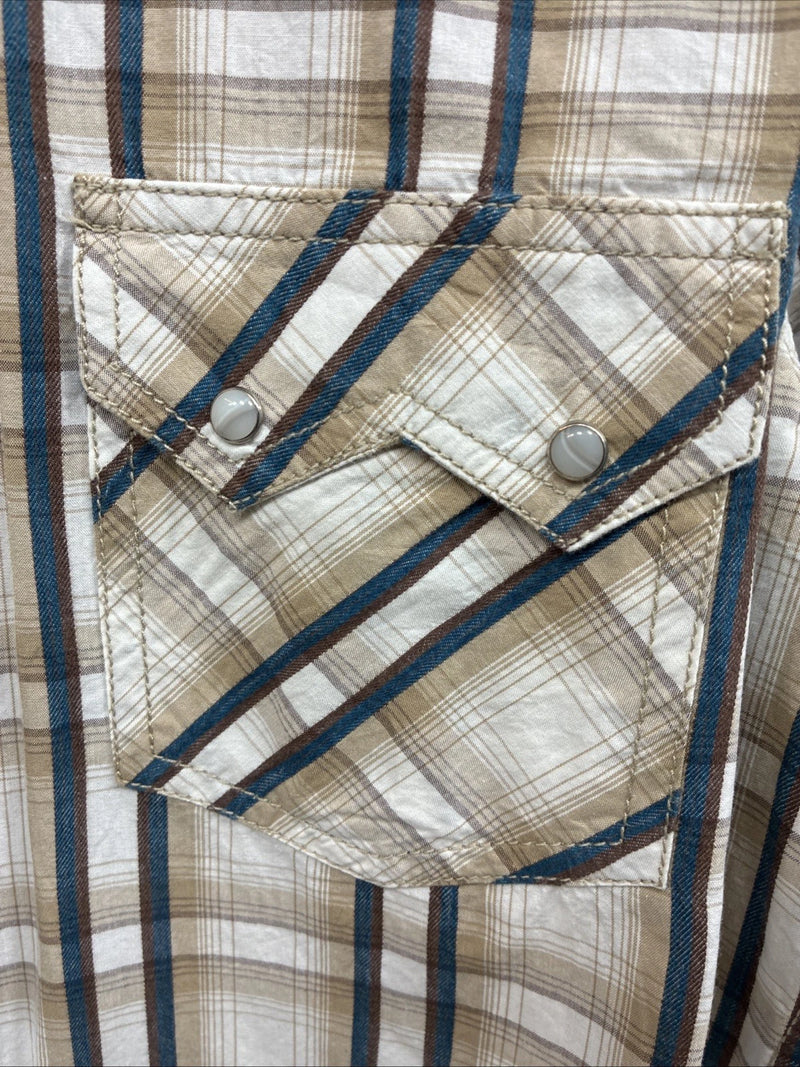 New Men’s ELY 1878 Multicolor Plaid Long Sleeve Pearl Snap Large Q-42