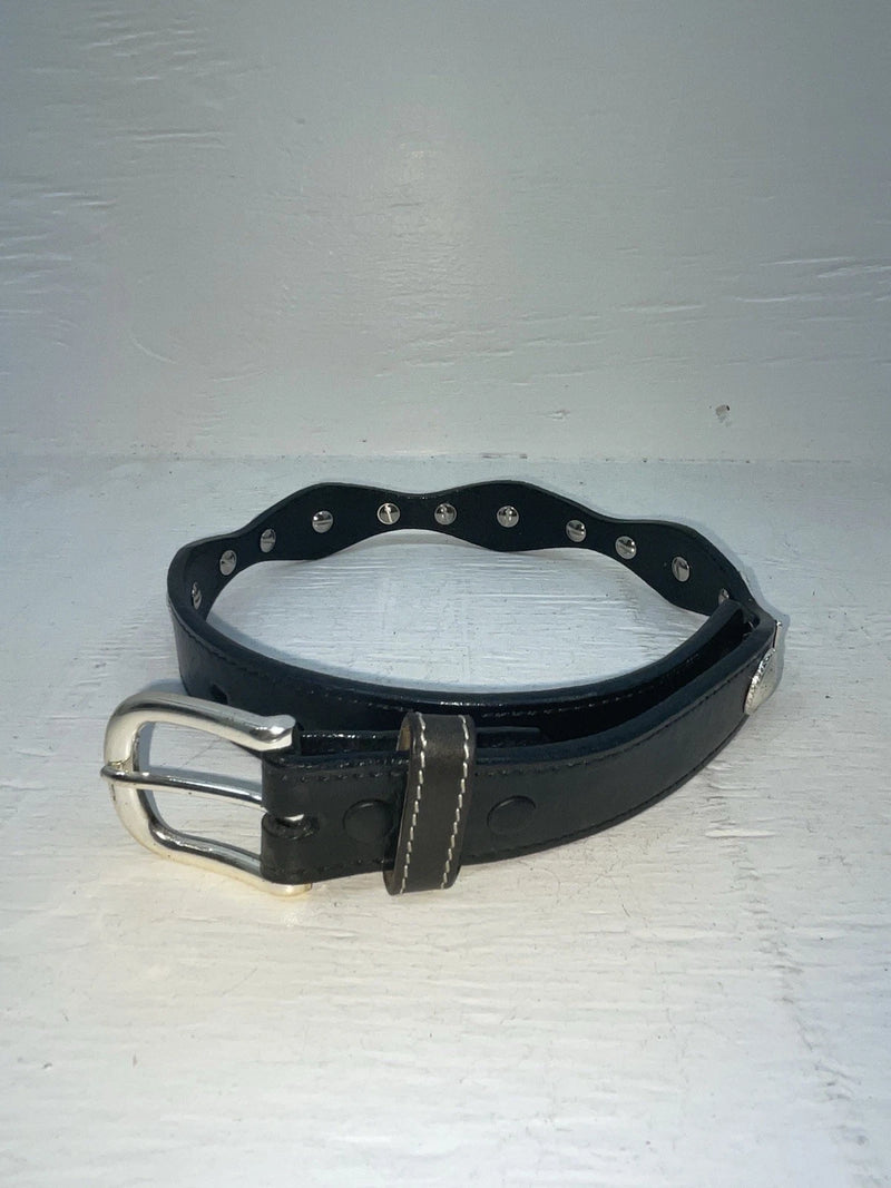 New Black Genuine Leather Nocona Silver Pendent 22” Belt #N4412001 NN-93