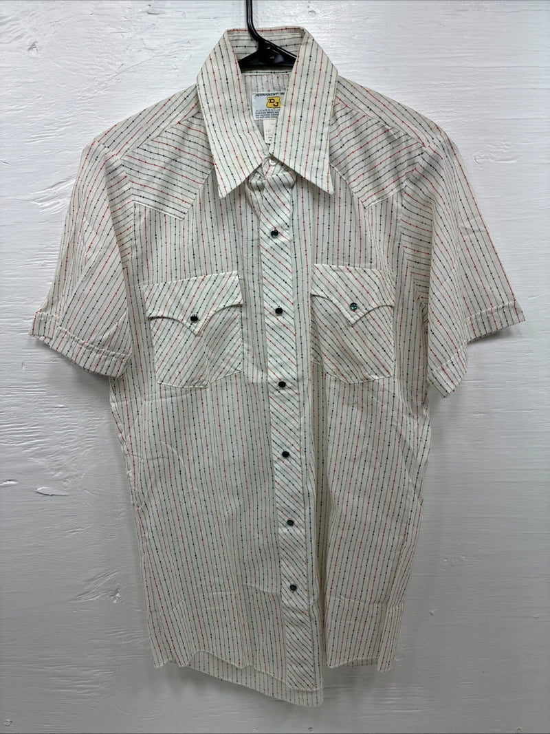 New Men’s Dickson Jenkins Multicolor Stripe Short Sleeve Pearl Snap Medium O-73