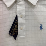 New Men’s Panhandle Slim White Blue short sleeve polo Small B-62