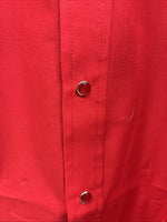 New Men’s ELY Cattleman Red Long Sleeve Pearl Snap 18.5 X 35 2XL AA-62 