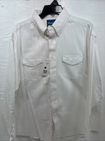 New Men’s Wrangler White Long Sleeve Button Up 17 X 35 XL R-72