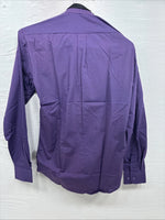 New Wayne Scott Dark Purple Long Sleeve Button Up English Shirt Small X-96