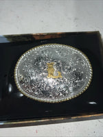 New Women’s Nocona Gold Silver “L” Belt Buckle. 37572-L  A-113
