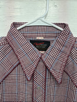 New Men’s Champion Western Red Plaid Long Sleeve Pearl Snap 16.5 Large X-68