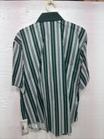 New Men’s Cowboy Threads Green Stripe Short Sleeve Button Up Large DD-43