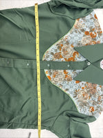 New Women’s Tem Tex Green Floral Long Sleeve Pearl Snap 16 XL CC-95