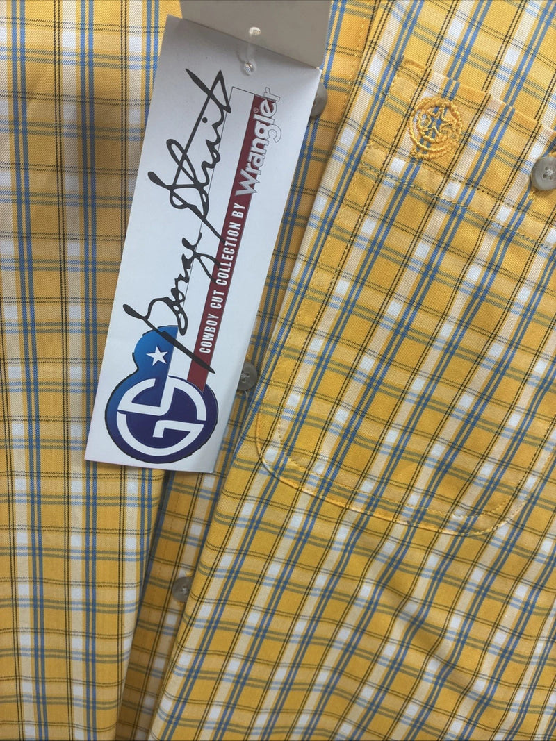 New Boys Wrangler yellow Flannel Long Sleeve Button Up 2XL F-95