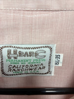 New Men’s H Bar C Pink Long Sleeve Pearl Snap 15.5 Medium J-43
