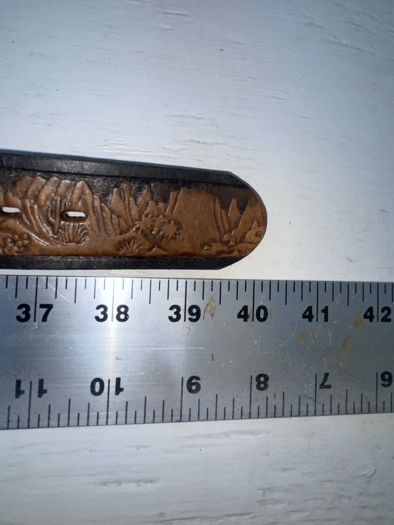 New Brown Genuine Leather Chambers Tooled 34” Belt #WS688 Z-112
