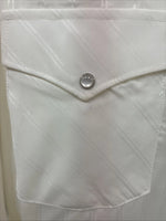 New Men’s White Horse Yellow Stripe Long Sleeve Pearl Snap XL T-77