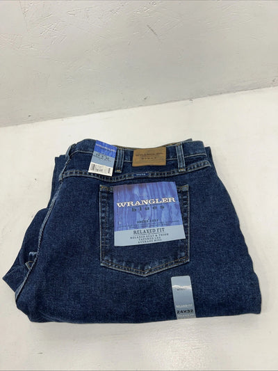 New Men’s Wrangler Blues Relaxed Fit Dress Easy Denim Jeans. 24x32 I-22