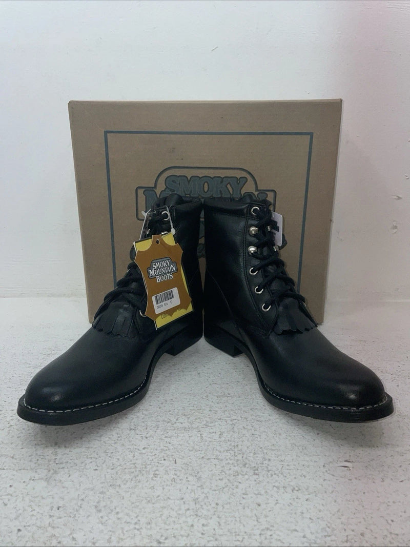 New Youth Black Lace Up Smoky Mountain Cowboy Boots. 3009 Y 5.5 5 1/2. 2-157