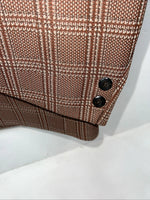 New Men’s Tanbark Red Plaid Suit Jacket 48R #720 X-601