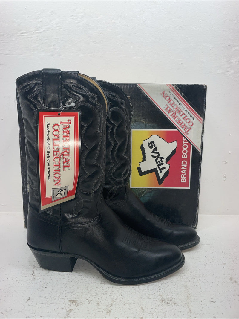 New Men’s Black Texas Imperial Cowboy Boots. M 610 10 D. 7-62