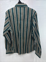 New Kids Wrangler Green Stripe Long Sleeve Button Up XL CC-89