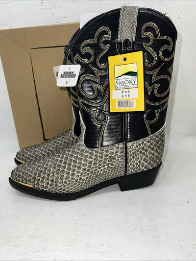New Women’s Black Snakeskin Smoky Mountain Cowboy Boots. 1042JY 6. 19-35