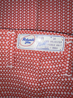 New Vintage Red Polka Dot Panhandle Slim Polyester Pants #8022 XX-59
