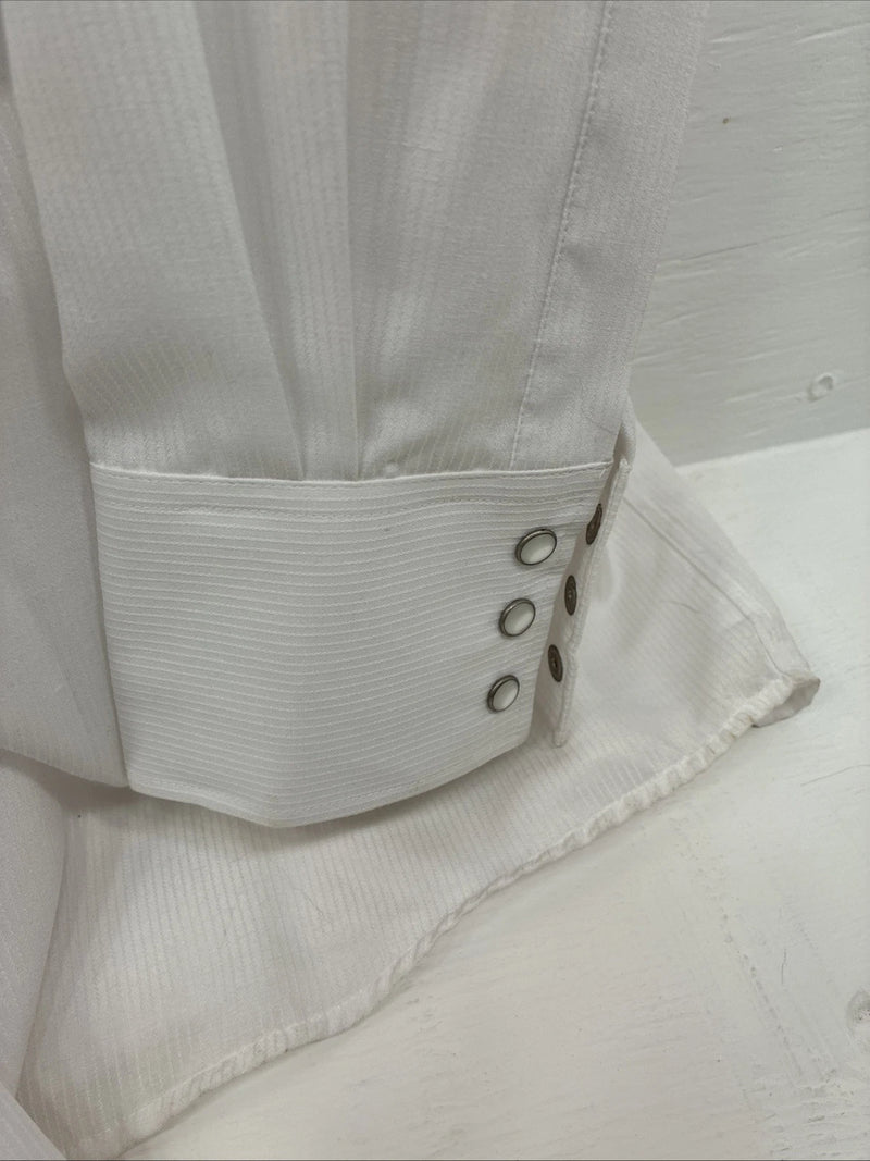 New Men’s White Horse White Long Sleeve Pearl Snap 3XL E-60