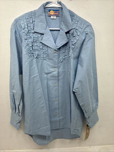 New Men’s Cricket Creek Blue Long Sleeve Button Up Medium MM-98