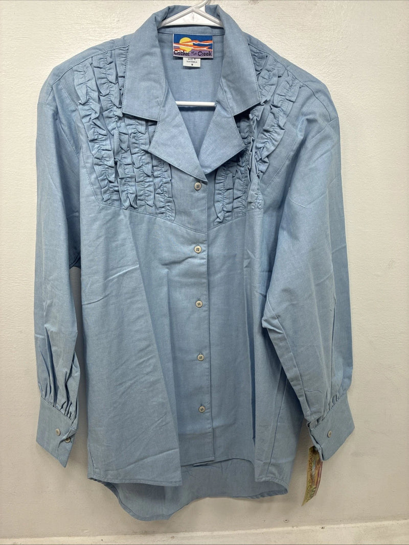 New Men’s Cricket Creek Blue Long Sleeve Button Up Medium MM-98