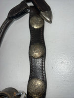 New Brown Leather Full Horse Show Halter Silver Buckles 3C-16