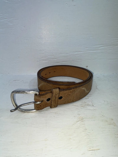 New Brown Genuine Leather Stitched 34” Belt #6988/23 Z-118