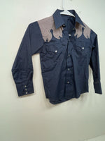 New Women’s Blue Long Sleeve Button Up Shirt 3B-108 