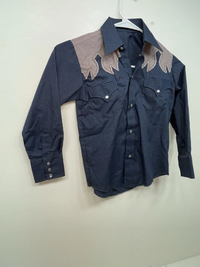 New Women’s Blue Long Sleeve Button Up Shirt 3B-108 