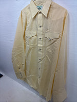 New Men’s Mesquite Yellow Long Sleeve Pearl Snap 16 X 35 Large CC-67