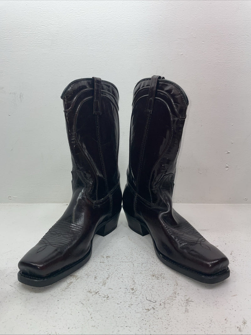 New Men’s Cherry Black Acme Cowboy Boots. 15619 10 E W. 7-34