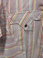 New Men’s Tem Tex Pink Stripe Long Sleeve Pearl Snap 16.5 X 35 Large R-32