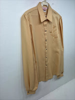 New Women’s H Bar C Yellow Design Long Sleeve Pearl Snap Size 38 II-78