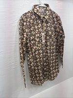 New Men’s Denver Westerns Brown Long Sleeve Pearl Snap 15 X 32 Medoum K-84