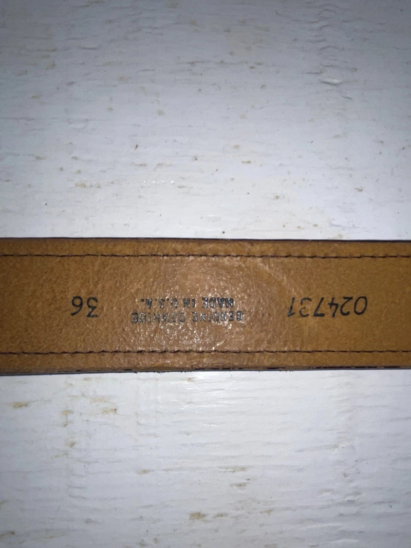 New Brown Genuine Leather Tex Tan Colored Stripe 36” Belt #024731 Z-113