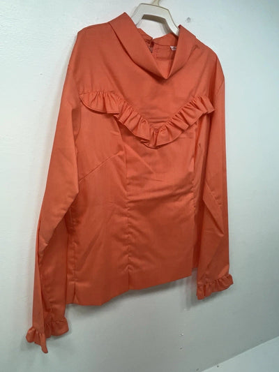 New Women’s Coral Permanent Press Long Sleeve Shirt 3B-29