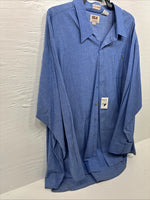 New Men’s ELY Blue Jean Color Long Sleeve Button Up 20.5 X 36 4XL E-50