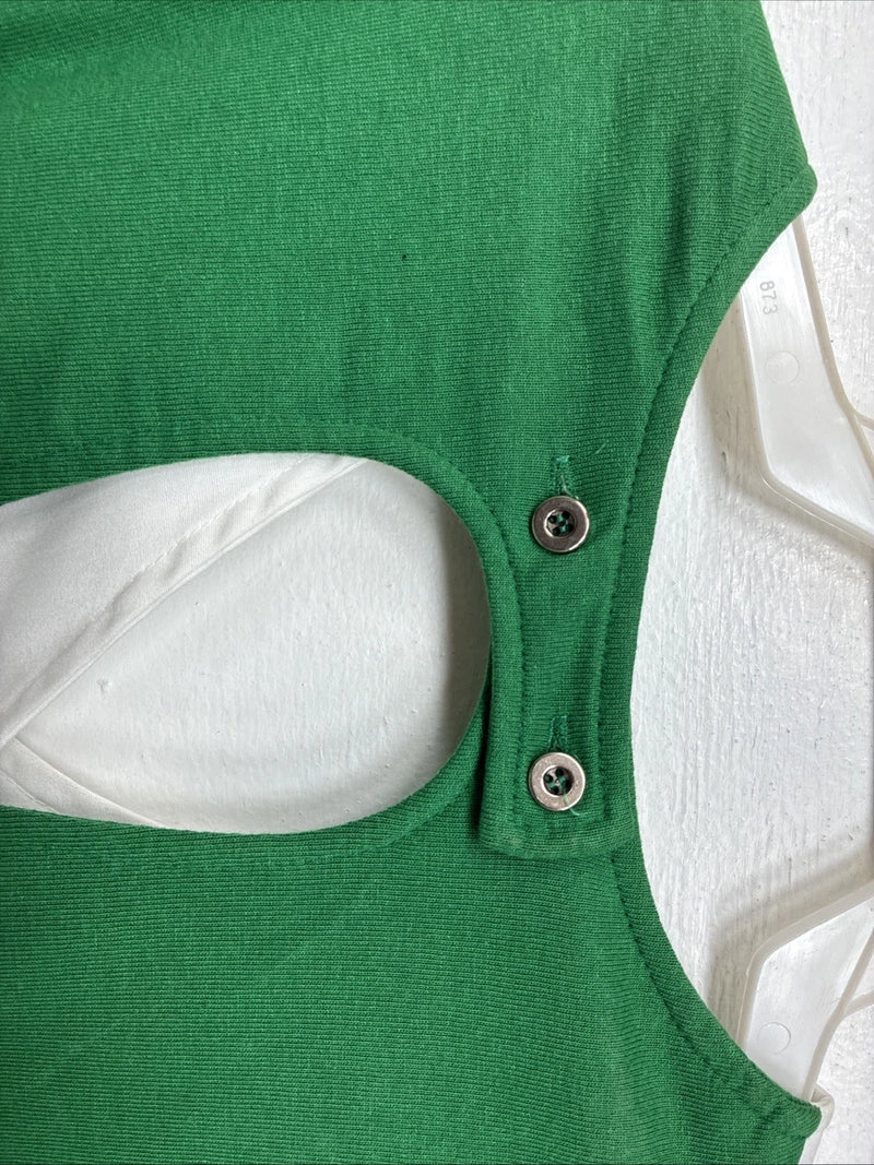 New Women’s Cowboy Threads Green White Button Up Design Long Sleeve XL TT-96