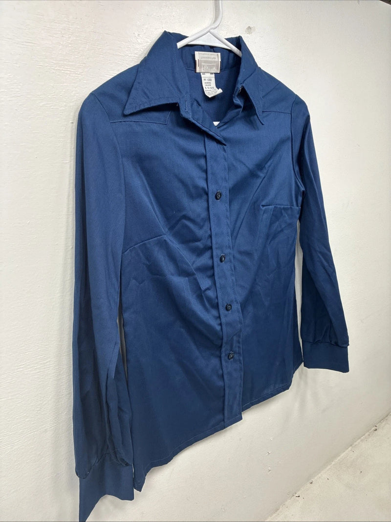 New Women’s Fenton Blue Long Sleeve Pearl Snap Size 30 YY-20