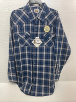 New Men’s ELY Cattleman Blue Long Sleeve Pearl Snap 3XL E-29