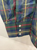 New Men’s ELY Plains Green Multicolor Plaid Long Sleeve Pearl Snap Large Q-66