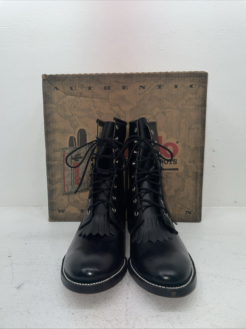 New Men’s Black Lace Up Laredo Cowboy Boots. 1220 9.5 9 1/2 D. 6-95