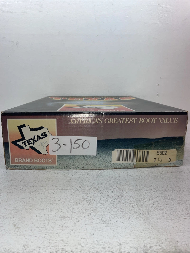 New Men’s Gray Texas Brand Cowboy Boots. 5502 7.5 7 1-2 D. 3-150