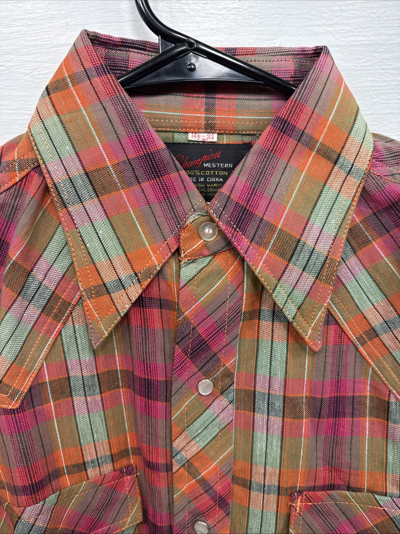 New Men’s Champion Western Multiple Color long sleeve pearl 14.5 X 33 small B-66