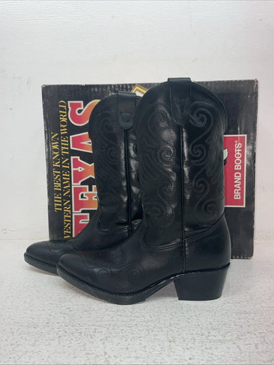 New Kids Black Texas Brand Cowboy Boots. 2000 13 D. 23-39