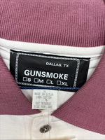 New Men’s Gun Smoke White Red Western Design Short Sleeve Polo Shirt XL H-85
