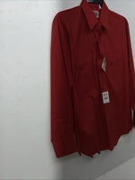 New Men’s Red ELY Cattleman Long Sleeve Pearl Snap Shirt. 16.5x35 L P-61
